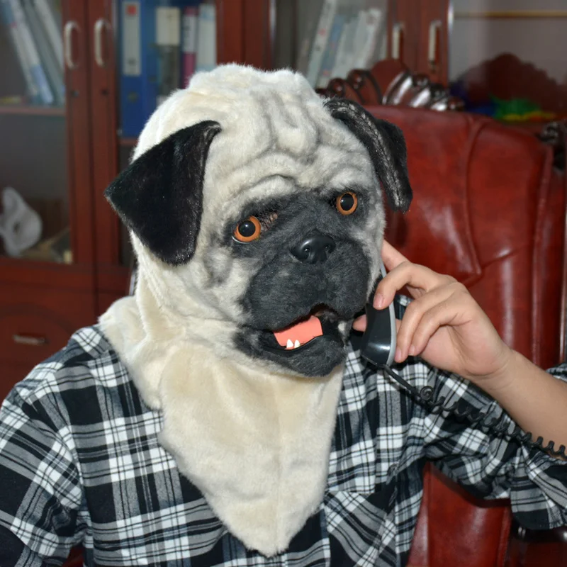 Шарпей маска для головы собаки косплей вечерние Чехлы животных наряд на карнавал