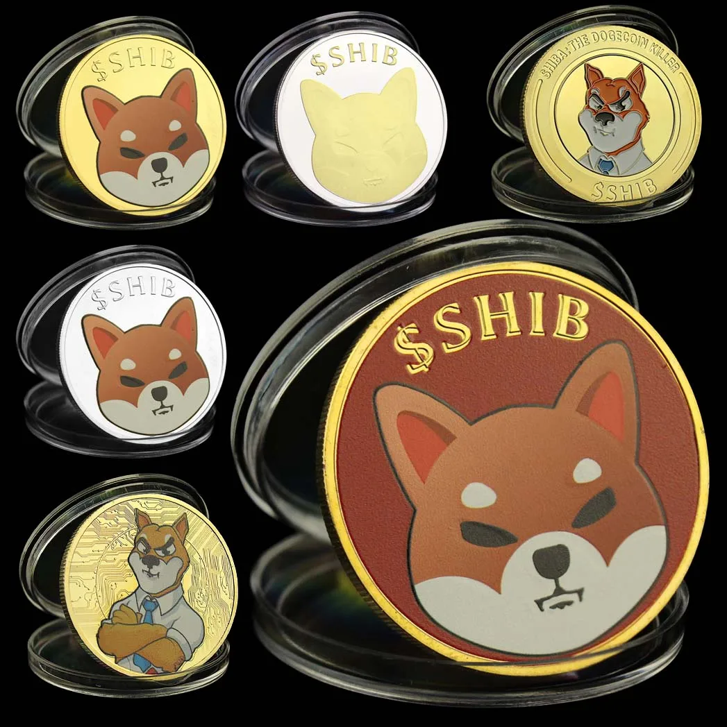 

Иллюстратор Dogecoin, монета Шиба-ину (шиб), криптовалюты, позолоченные физические Сувениры и подарки, памятные монеты