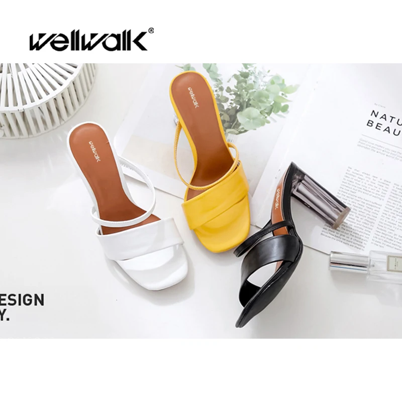 Шлепанцы женские Босоножки на каблуке туфли без задника обувь высоком с