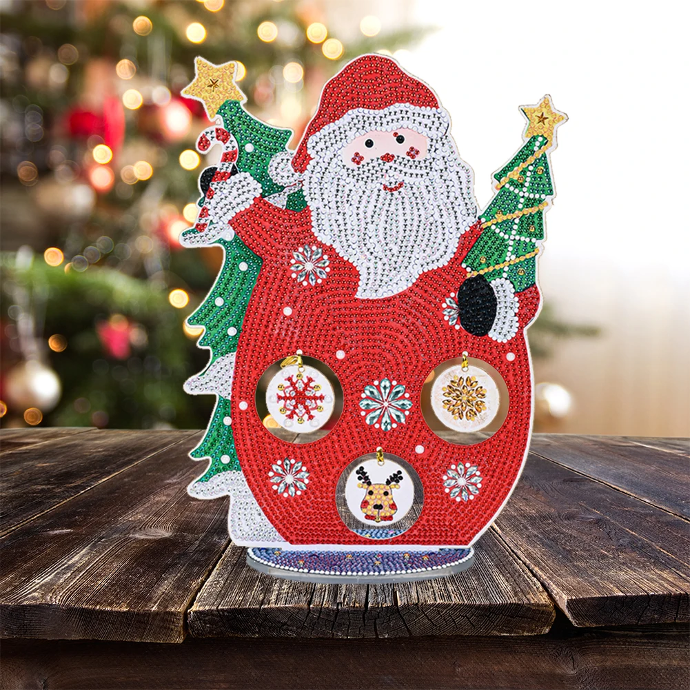 

Diy Dot Diamond Christmas Crystal Art Ornaments Home Decoration (Single Side Dot Diamond)Mini Rhinestone Picture Mosaic Figurine