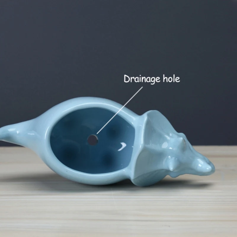 Керамический цветочный горшок Трицератопс с лотком Креативный динозавра