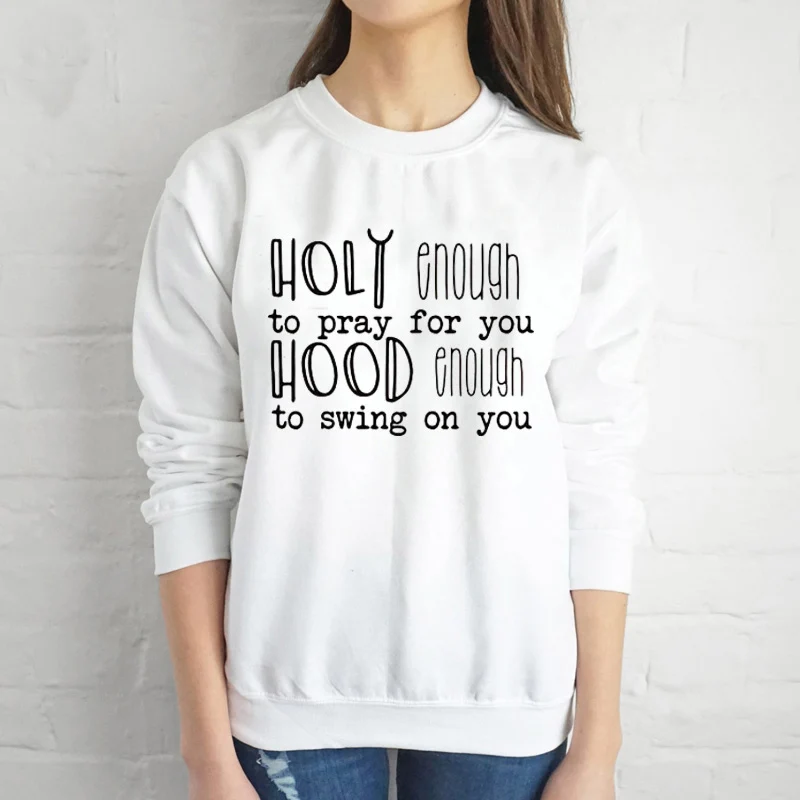 

Святой достаточно для молитвы для вас Капюшон достаточно, чтобы качели на вас длинный рукав женская кофта, хлопковый пуловер для детей; Модн...