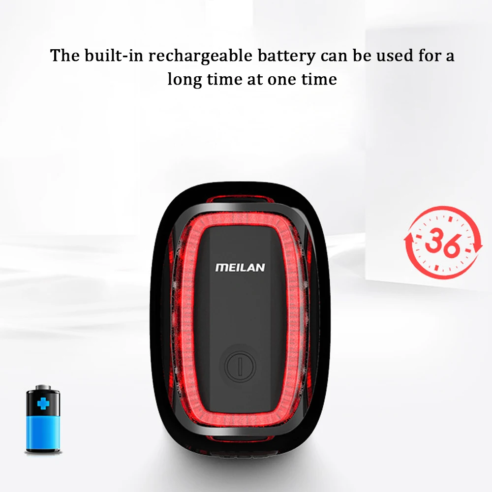 Meilan Водонепроницаемый велосипеда интеллигентая (ый) тормозной фонарь X6 сенсор 8