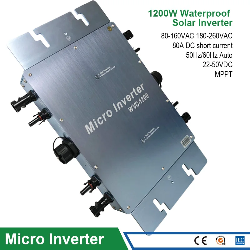 1200 Вт Водонепроницаемый IP65 Солнечный сетевой микро инвертор WVC1200 микроинвертор