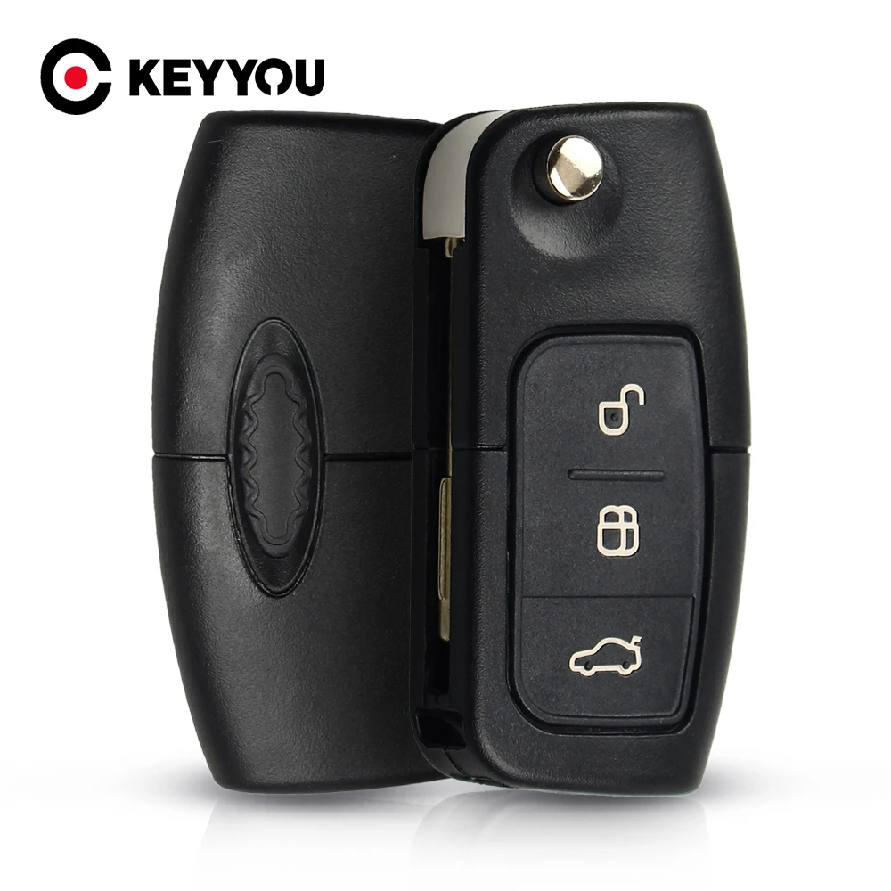 KEYYOU 3 кнопки 4D60 4D63 чип Флип складной 433 МГц пульт дистанционного управления ключ
