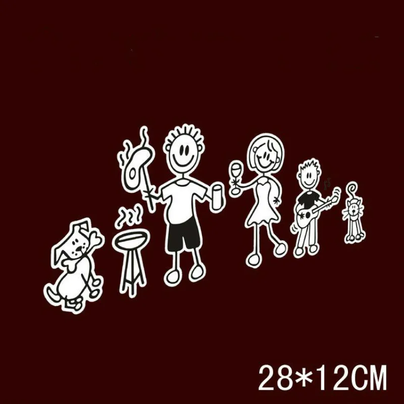 Мультяшная большая семейная дневная Наклейка на окно автомобиля для папы мамы
