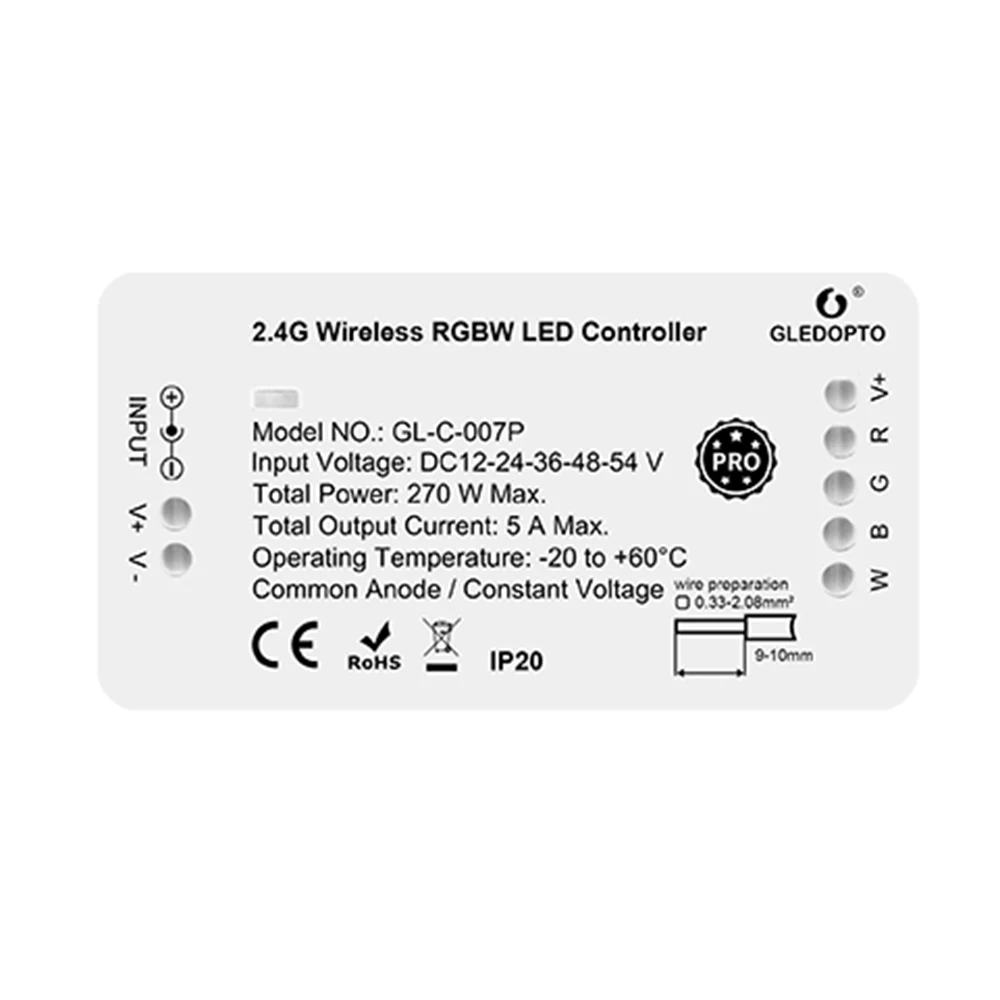 

Zigbee 3.0 Smart Pro DIM CCT RGBW RGBCCT Controller Max 270w Alexa Echo Plus SmartThings RF Remote Control