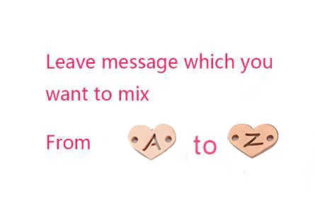 rose gold Fnixtar зеркальный лак из нержавеющей стали Сердце инициалы Алфавит Шарм Разъем любовное письмо с сердцами кулон 1,2*12 мм 26 шт./лот - Окраска металла: rose gold