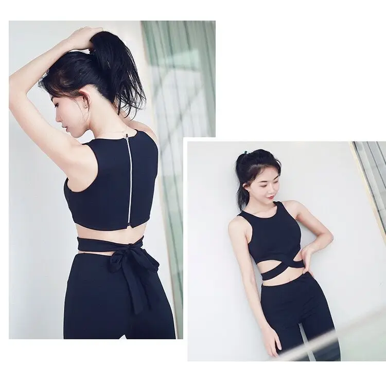 Майка женская на молнии сзади пикантный бюстгальтер для йоги жилет бега