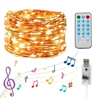 5m10m usb sound activated led music string light garland christmas decor remote control holiday lighting wedding party supplies
