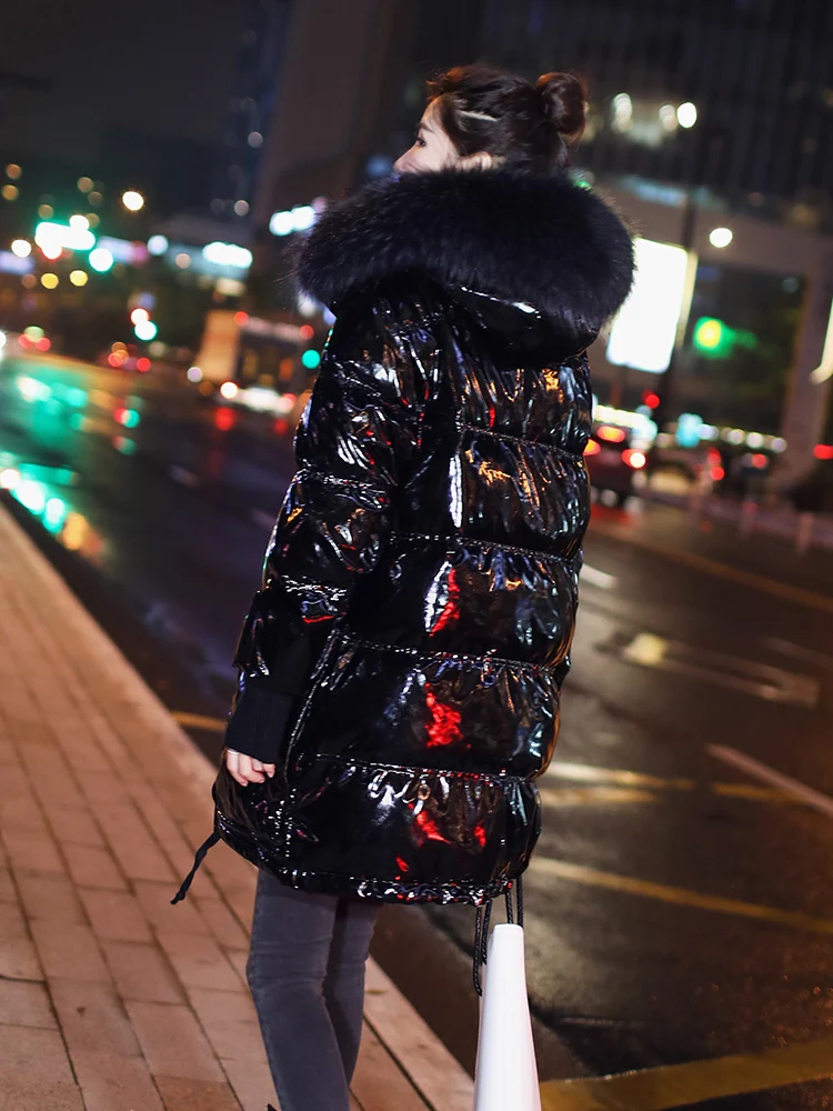 Зимняя куртка KMETRAM женский пуховик с меховым воротником из енота женская одежда