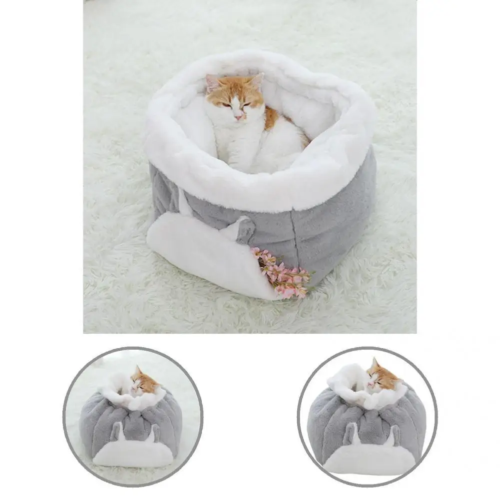 

Minimalistic Cute Cats Pet Sleeping Nest House with Drawstring Perfect Fitting Pet House Comfortable for Kitty