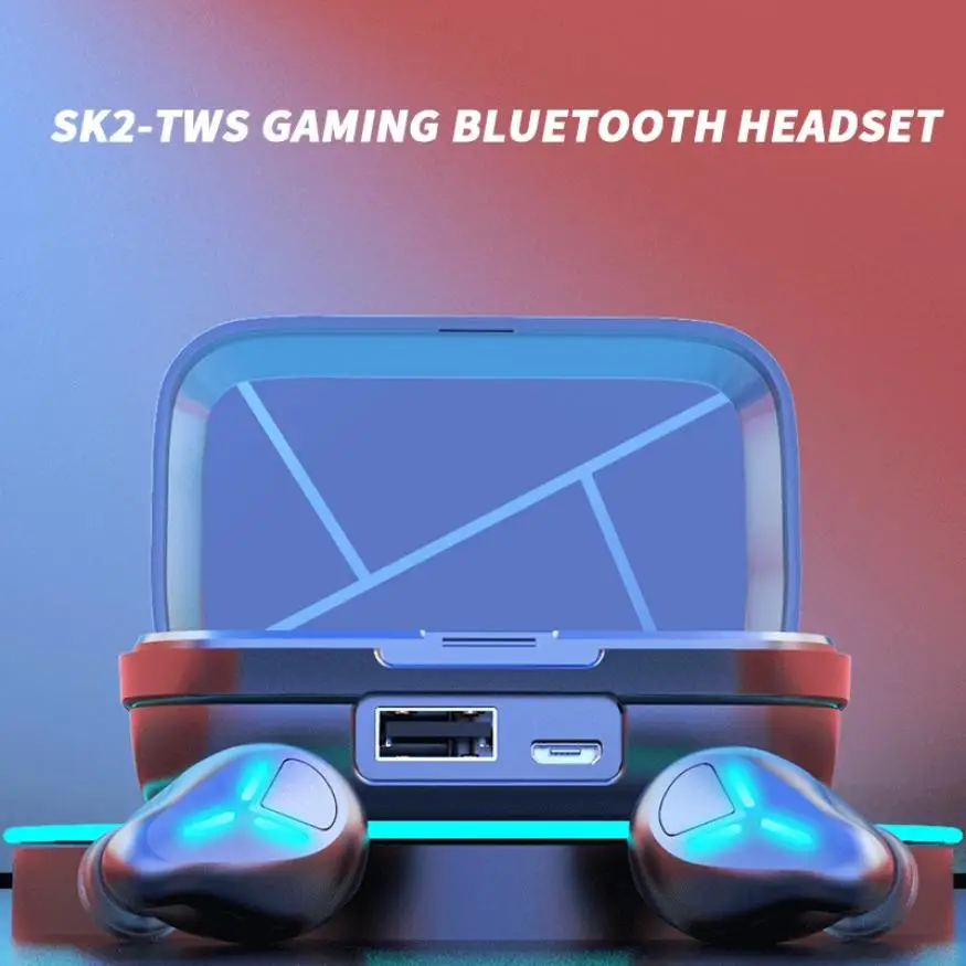 

SK2 TWS Wireless Bluetooth 5.1 Headsets Earphones Digital Display Headphones Sport Noise Cancelling Earbuds For All Smart Phone