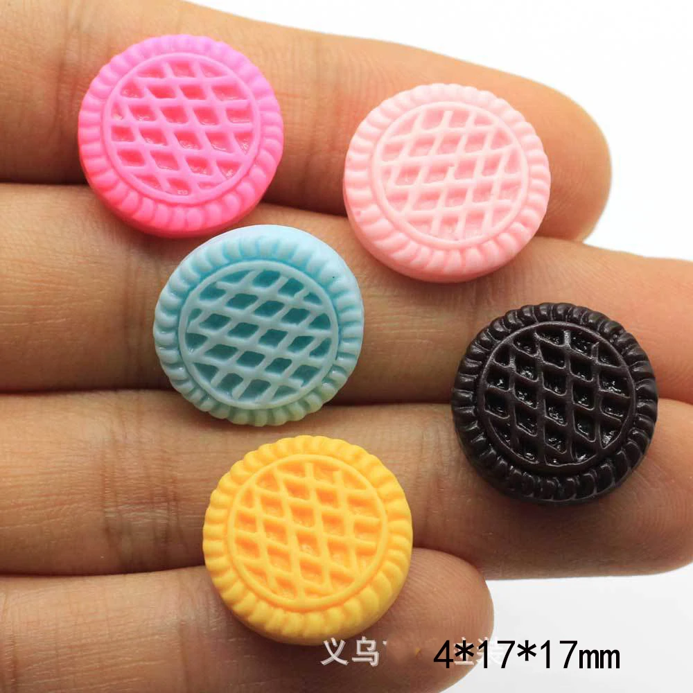 

10Pcs Mini Resin Biscuits Flat back Cabochon Simulation Fake Food DIY Scrapbooking Embellishment Decoration Craft Hot Sale