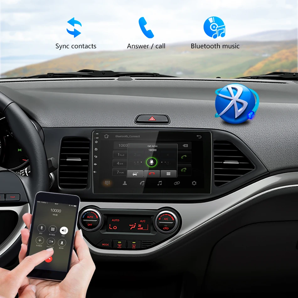 Android 8,1 2G+ 32G " 2Din автомобильный Радио Мультимедиа Видео плеер для 2011- KIA PICANTO Morning gps навигация головное устройство RDS DSP