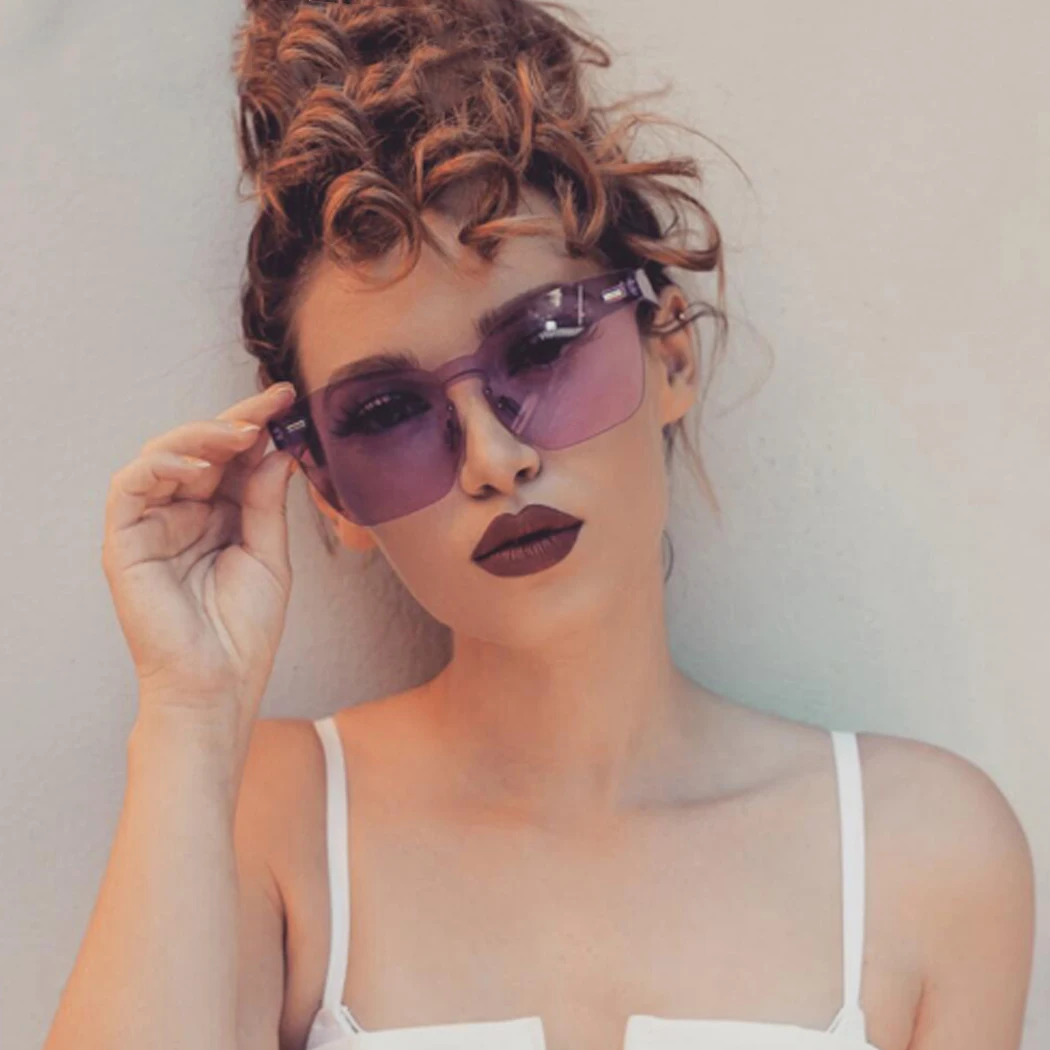 

Women Luxury Brand Sunglasses Fashion Rimless Square Sun Glasses Female Oversized Shades Sunglass Eyewear Summer Glasses