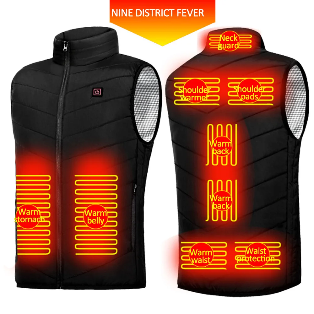 Body Warmer 5-12v Black USB Sleeveless Electric Heated Vest Hot Winter Thermal Pad Clothing Physiotherapy Heating Coat | Спорт и