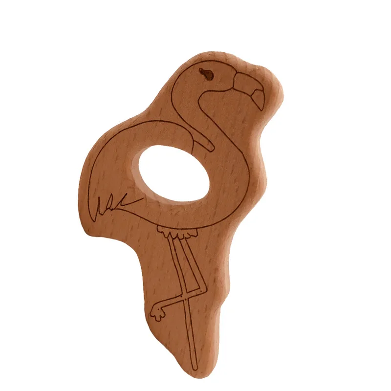 1pcs Infant Baby Teether Beech Wood Teethers Animal Shape Wood Baby Toy Teething Accessories Kid Teething Pendant Nursing Holder