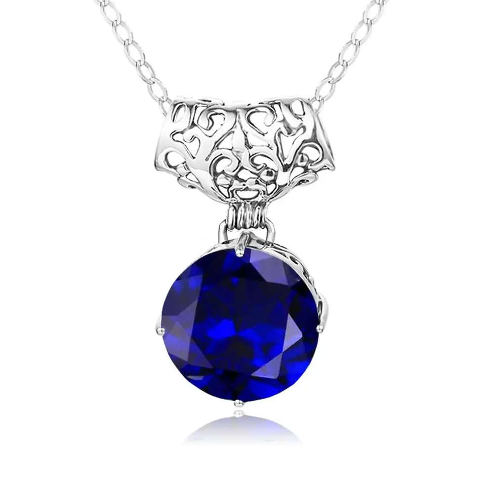 

Женская подвеска из серебра 925 пробы Szjinao, ожерелье с голубым сапфиром в неоготическом стиле, 2020