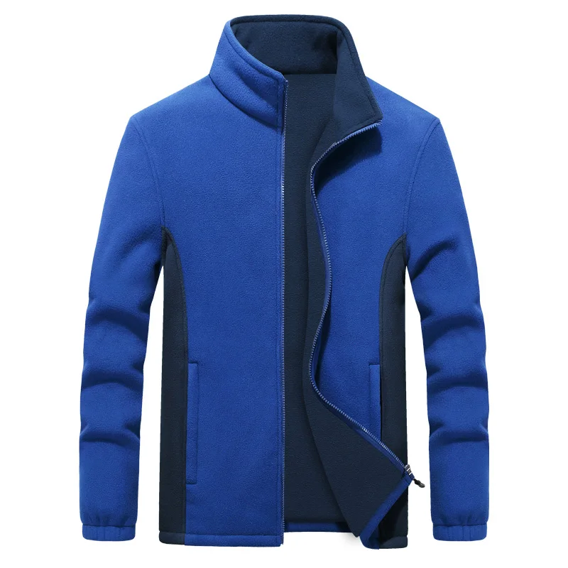 MANTLCONX 7XL 8XL 9XL флисовая Мужская куртка больших размеров Куртка Пальто Верхняя одежда большие и высокие мужские одежда теплые куртки для мужчин - Цвет: Небесно-голубой
