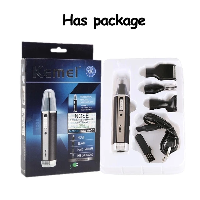 With retail box Kemei электробритва для мужчин с двойным лезвием, водонепроницаемая возвратно-поступательная Беспроводная Бритва, перезаряжаемая USB бритва, парикмахерский триммер - Цвет: With retail box