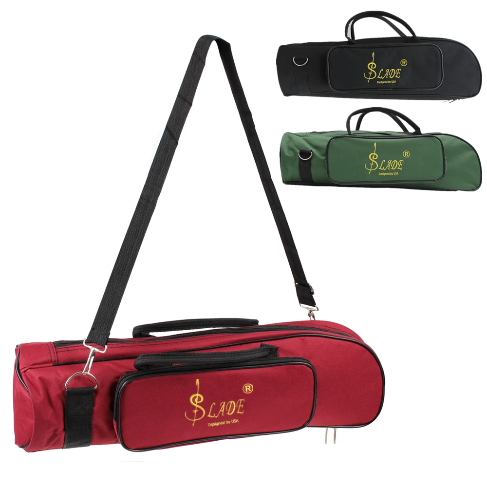 Bolsa de Trompete Bolsa de Nylon Macia de Algodão com Zíper Slade Profissional Duplo Durável Design 3 Cores Opcionais Elegantes Simples