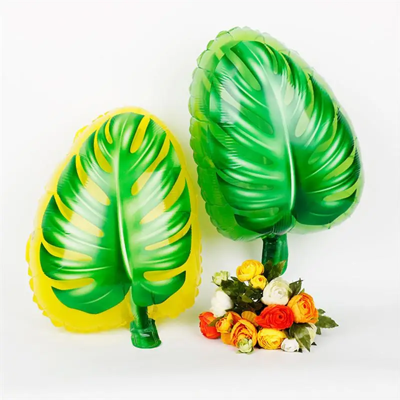 

Набор воздушных шаров Monstera из гавайской алюминиевой фольги с зелеными краями, 12 шт.
