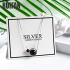 Ruifan натуральный черный Агат подвеска из серебра 925 пробы Шейная цепочка ожерелья для женщин Изящные Ювелирные изделия Аксессуары YNC093