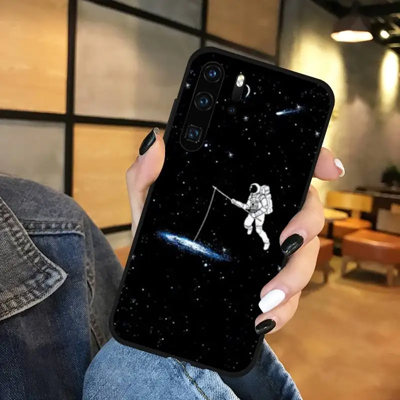 

Moon Astronaut Phone Case Funda For Huawei P9 P10 P20 P30 Lite 2016 2017 2019 plus pro P smart