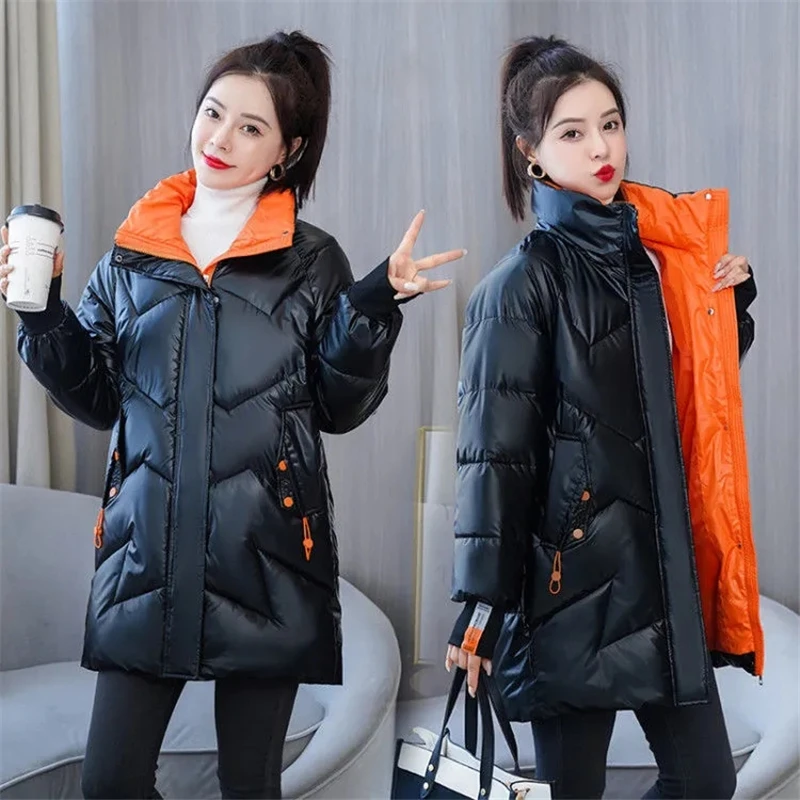 

Women's Parkas Nice New Winter Jacket Long sleeve Zipper Thick Warm Padded Coats Jacket Woman Clothing Casual Parkas Female
