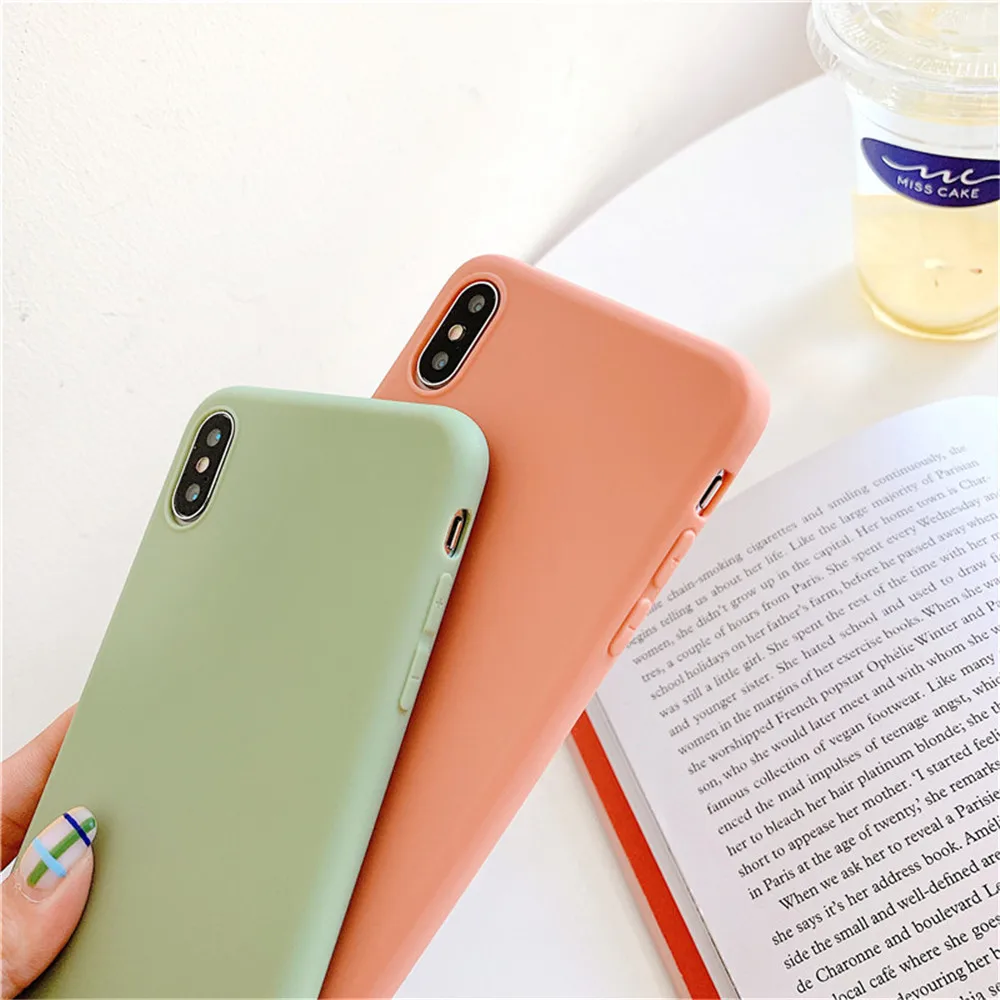 

Silicone Case For Huawei P40 Pro P30 Lite P20 P10 + Mate 20 30 40 Back Cover on Cute Soft TPU Matte Candy Color Phone Coque Capa