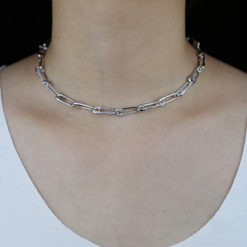 Прямая поставка ожерелье чокер золотого цвета с микрозакрепкой из фианита