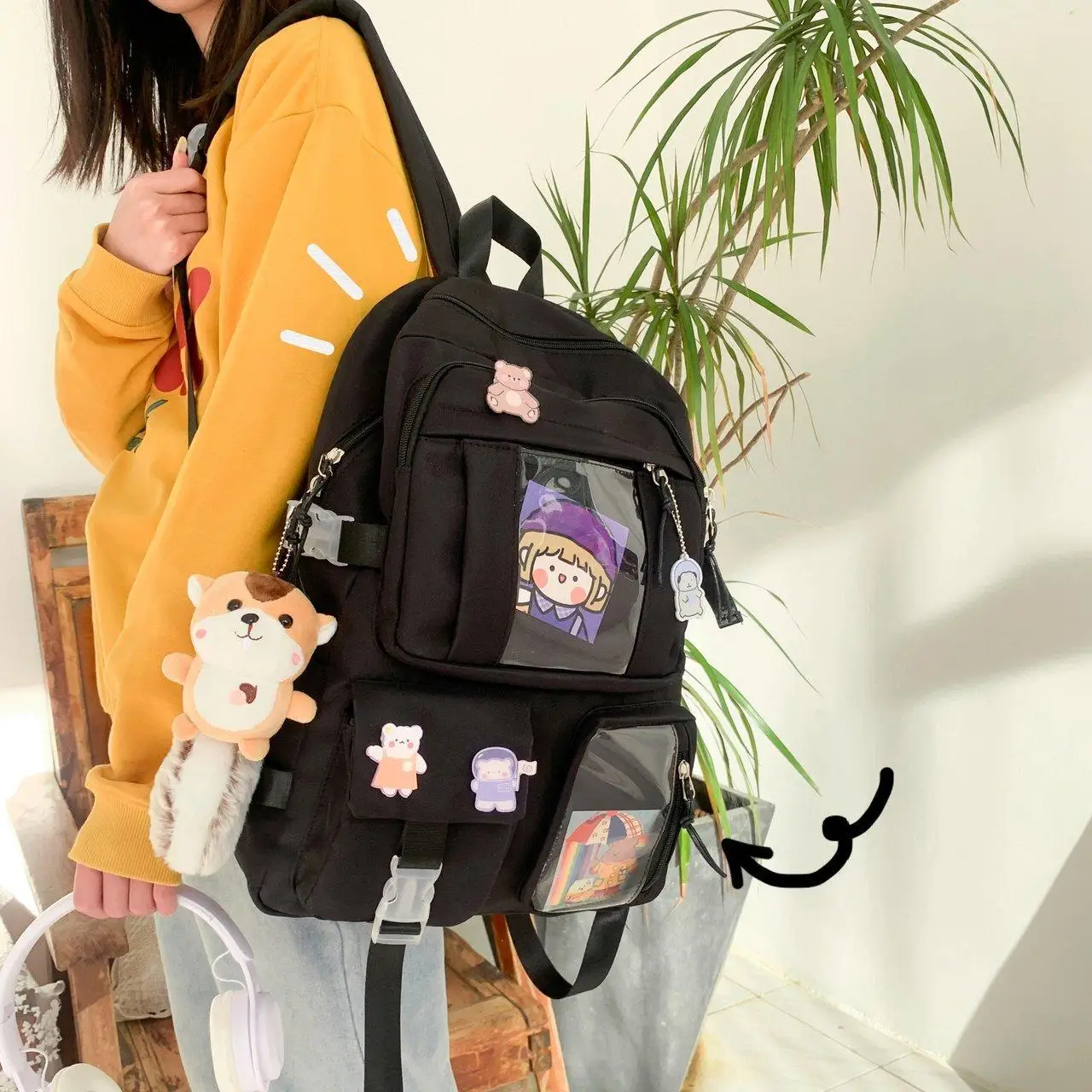 

High Quality Harajuku Women's Backpack Waterproof Multi-pocket Travel Rucksack College Teenage Girls Student Book Laptop Bagpack