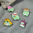 Эмалированная булавка Quack, персонализированная булавка в виде лягушки, клубники, лотоса, листа, детской булавки, мультяшная бижутерия, подарок для детей, друзей