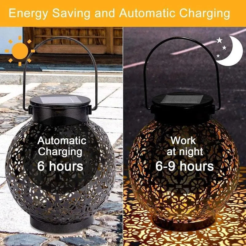 

Waterproof Wrought Iron Solar Lamp Led Solar Powered Lantern Outdoor Garden Solar Light Lawn Lamp Courtyard Path Led Solar Lamp