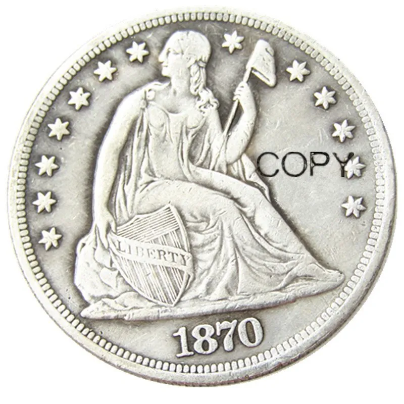 

Посеребренные копировальные монеты 1870S сидя свобода доллар