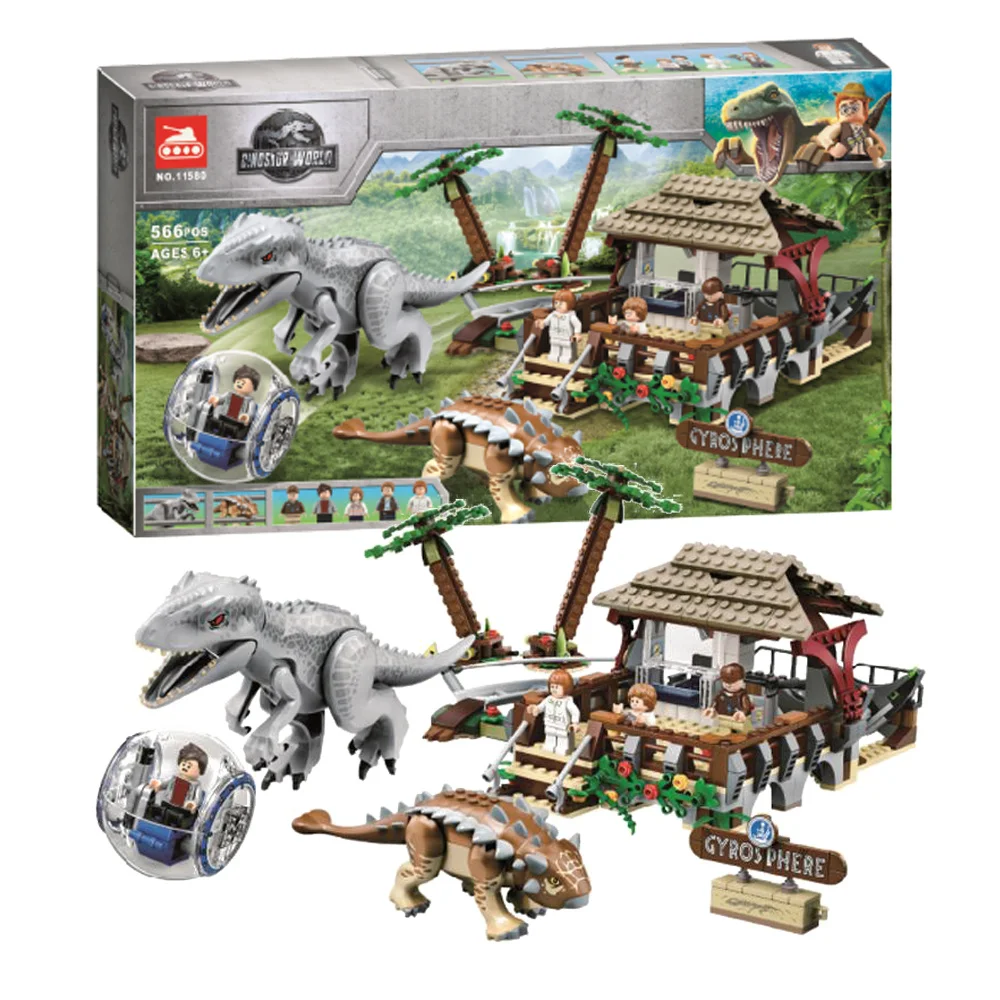 

Jurassic Dinosaur World Park Series Mechanical T-rex Indominus Tyrannosaurus Rex Ankylosaurus Building Blocks Bricks Toy For Kid