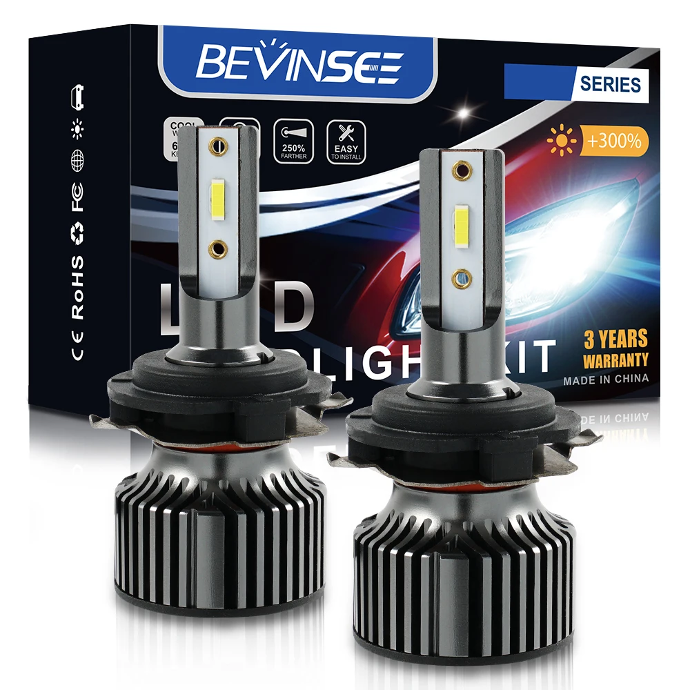 Bevinsee-bombillas de faro LED H7 para coche, luz de cruce para Mercedes Benz Clase B, VW, Touareg, Skoda Fabia 2 Combi, Ford Explorer