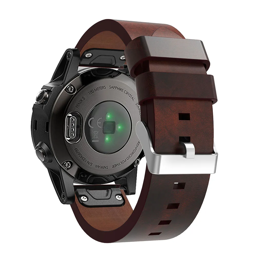 Кожаный ремешок для часов YAYUU Garmin Fenix 6/Fenix 5/5 Plus/Forerunner 935/945/подход S60/Quatix 5