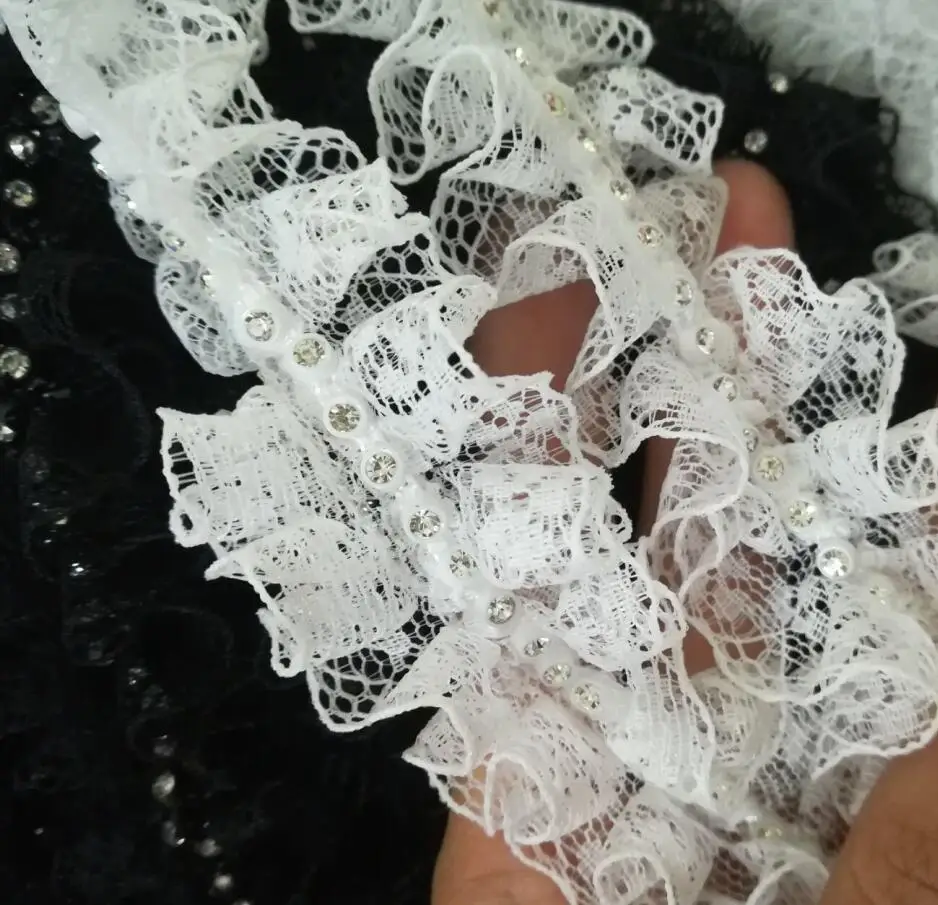 1 ярд 91 см новейшая кружевная ткань из бисера Высококачественная с блестками