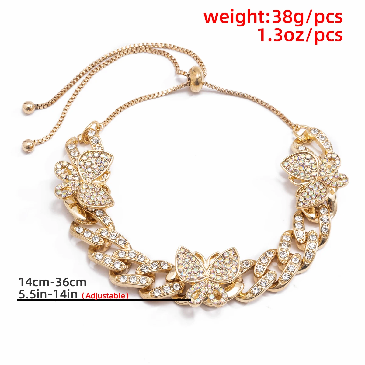 

Salircon Luxury Crystal Butterfly Anklets for Women Kpop Rhinestone Cuban Chain Ankle Bracelet on the Leg Anklet Couple Jewelry