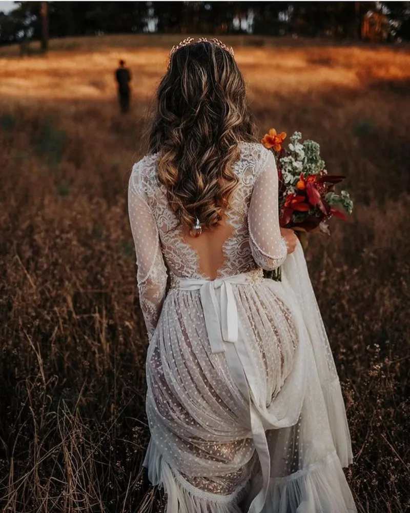 Boho пляжные богемные Свадебные платья 2020 женские размера плюс для