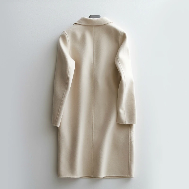 

Double-side 2020 New Wool Coat Women Autumn Winter Female Jacket Medium Long Women's Cashmere Coats Outerwear WYQ1390