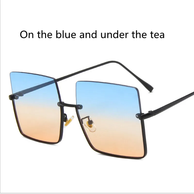 

Fashion Women's Sunglasses Ins Half-frame Metal Trimmed Sunglasses, New Trendy Retro Hong Kong Style Big Frame Sunglasses