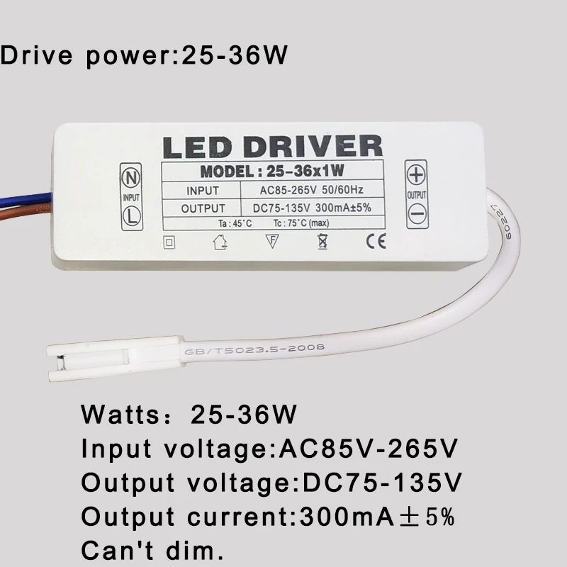 LED Driver 300mA 1W 3W 5W 7W 12W 18W 20W 25W 36W For LEDs Power Supply Unit AC85-265V Lighting Transformers For LED Power Lights images - 6