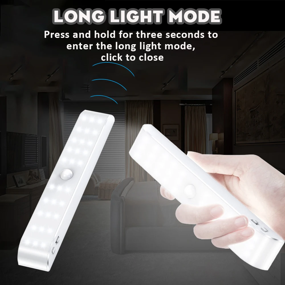 Трехрядный светильник для гардероба 30 светодиодов холодный и теплый свет