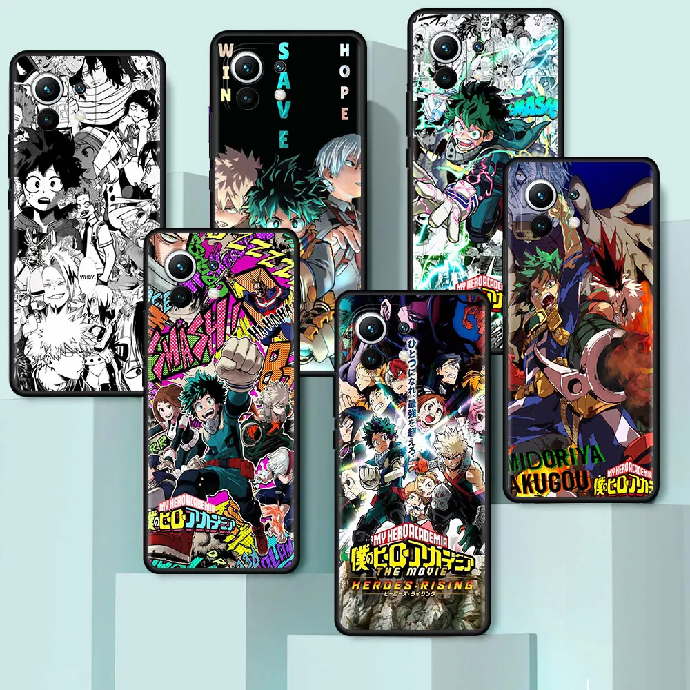 

Anime My Hero Academia Case For Xiaomi Mi 11 Lite 5G 10T Pro 9T Note 10 9 SE A2Lite CC9 CC9E 8Lite 10S 11T Black Phone Cover