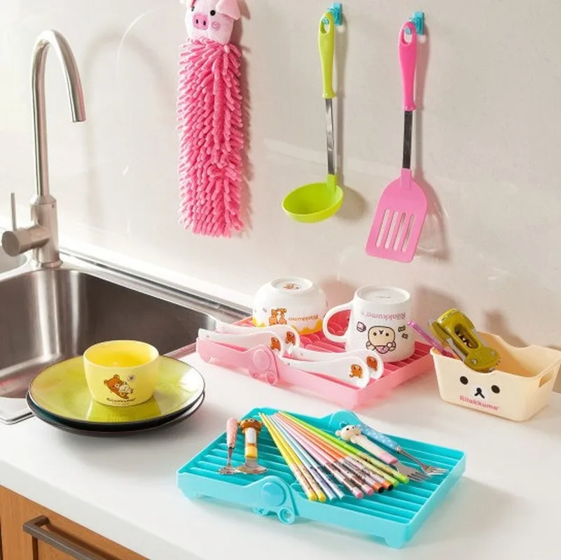 

Foldable plates to collect leaching racks Kitchen dish racks Sorting rack cups drying racks