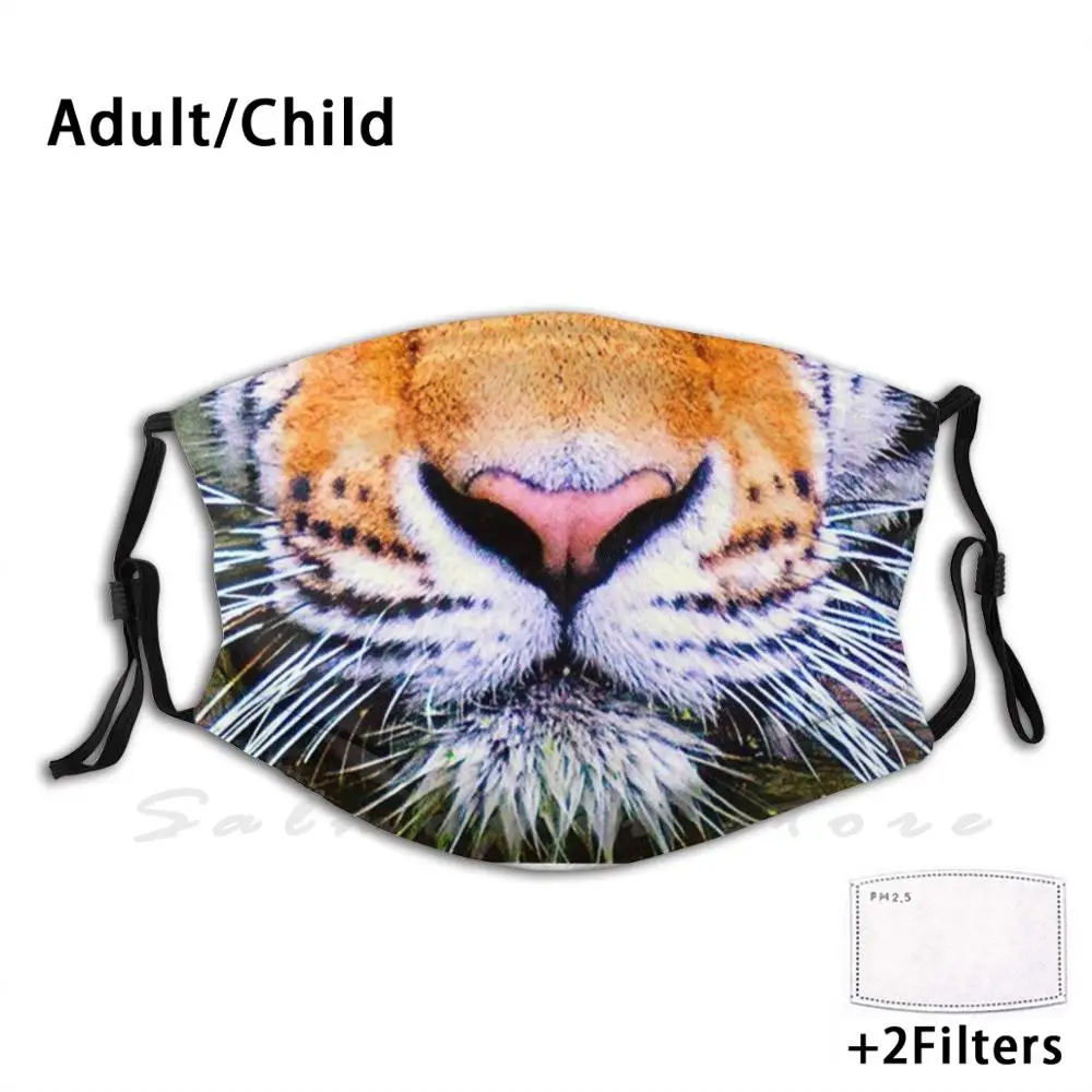 Фото Маска для лица Тигровая многоразовая с фильтром Pm2.5 и забавным принтом|Мужские