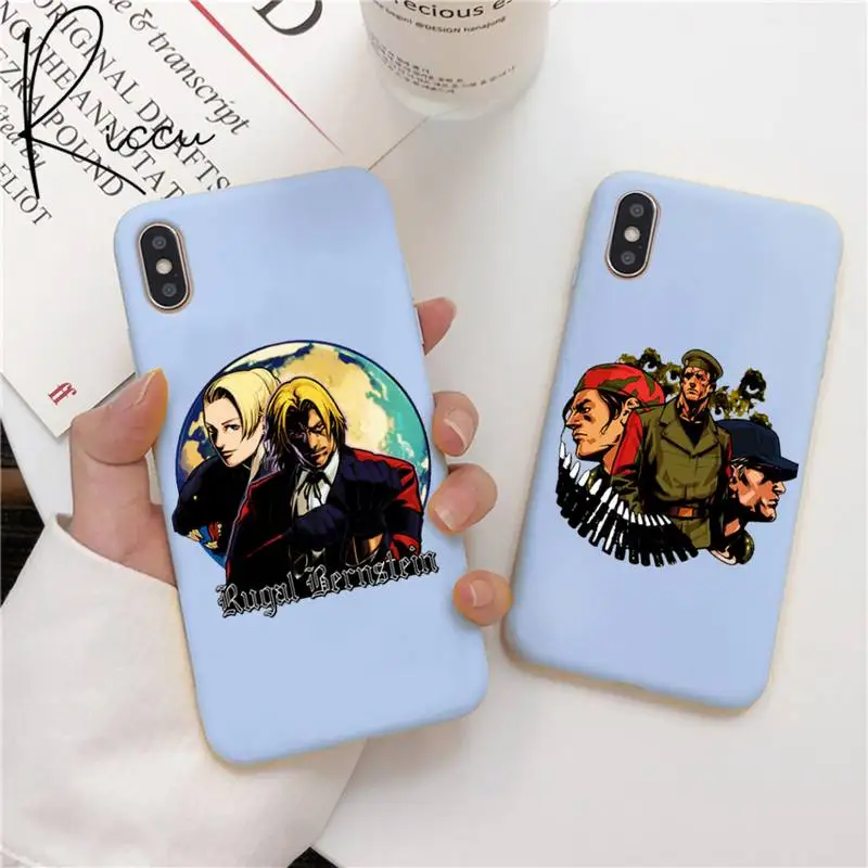 

Chenel King of Fighters Phone Case for iPhone 12 mini pro max 11 Pro Max X XR XS 8 7 6s Candy Blue Silicone Case